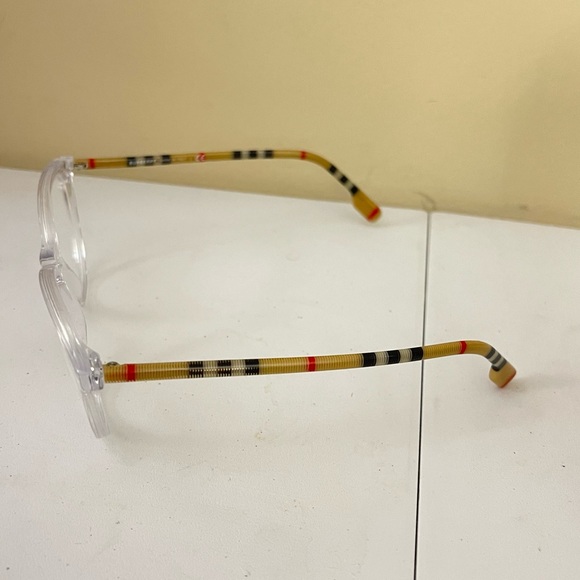 Burberry 2325 Clear Frame Plaid Sides Eye Glasses - Picture 4 of 6